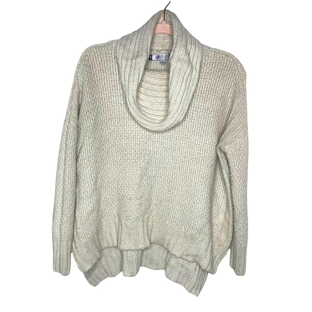 JENNIFER LOPEZ Cream Oversized Cowl Neck Sweater XS